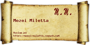 Mezei Miletta névjegykártya